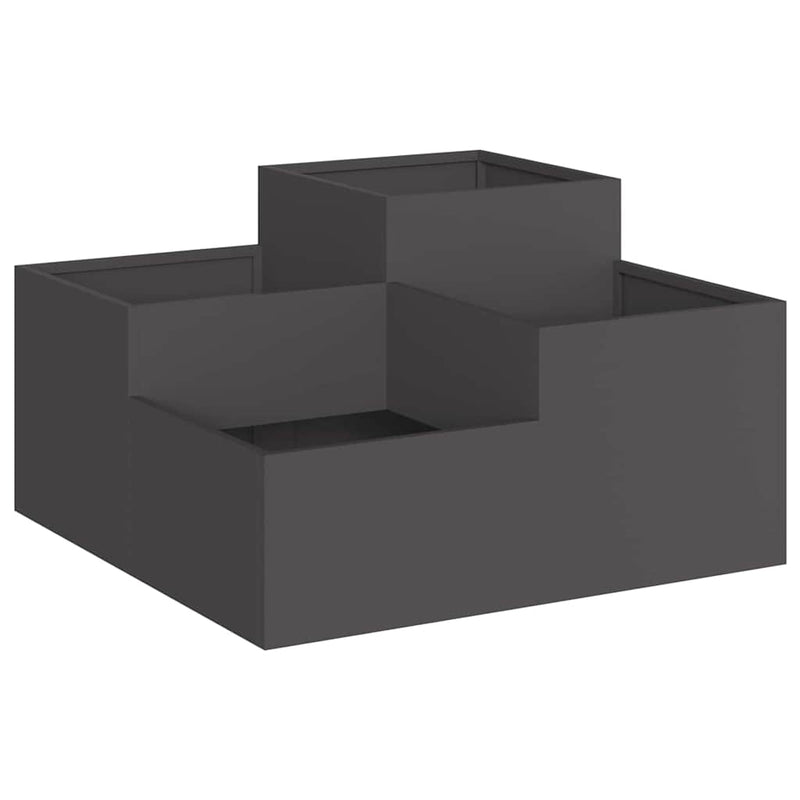 vidaXL Kerti cserép Fekete 100 x 100 x 48 cm Acél