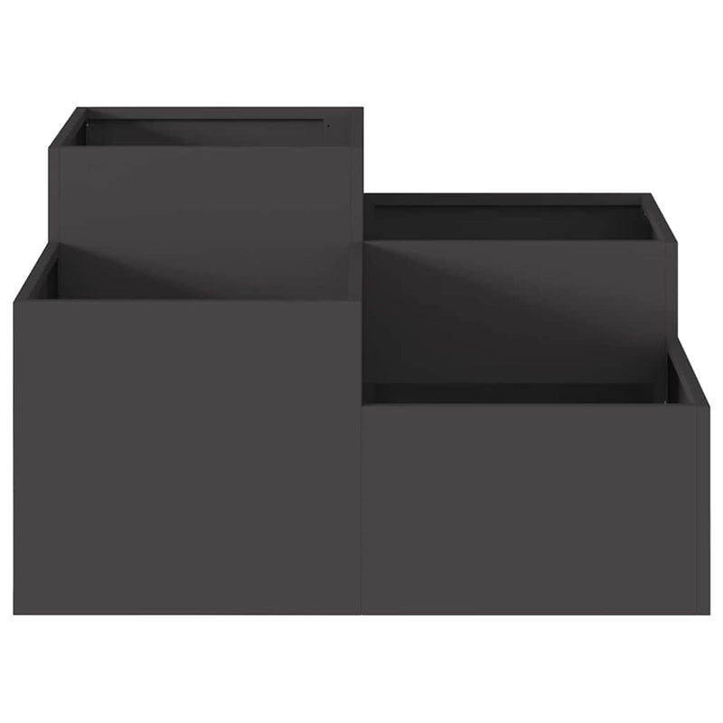 vidaXL Kerti cserép Fekete 100 x 100 x 48 cm Acél