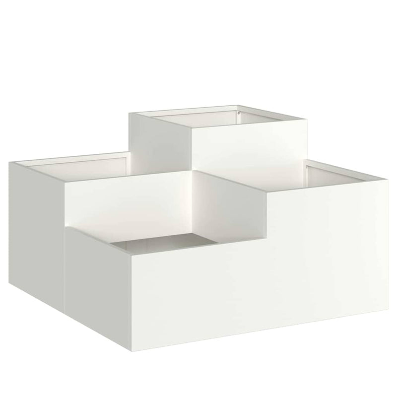 vidaXL Kerti cserép Fehér 100 x 100 x 48 cm Acél