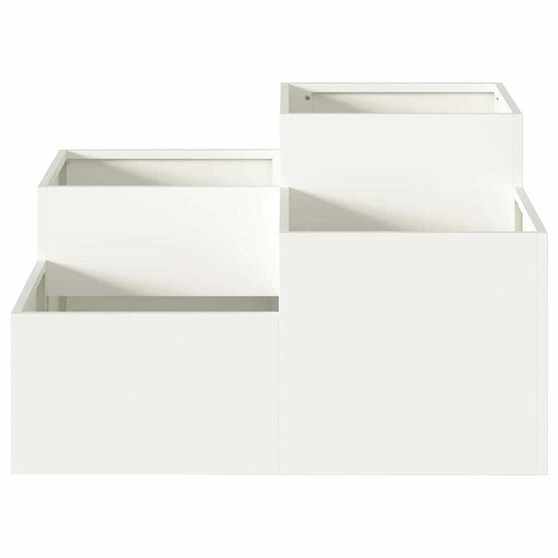 vidaXL Kerti cserép Fehér 100 x 100 x 48 cm Acél