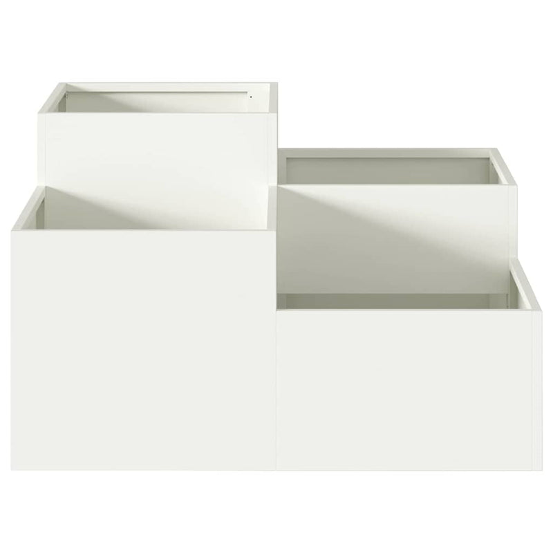 vidaXL Kerti cserép Fehér 100 x 100 x 48 cm Acél