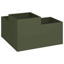 vidaXL Kerti cserép Oliva zöld 100 x 100 x 48 cm Acél
