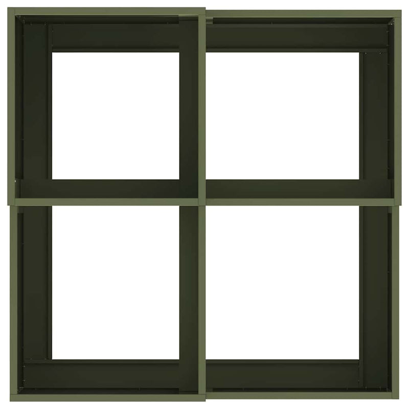 vidaXL Kerti cserép Oliva zöld 100 x 100 x 48 cm Acél