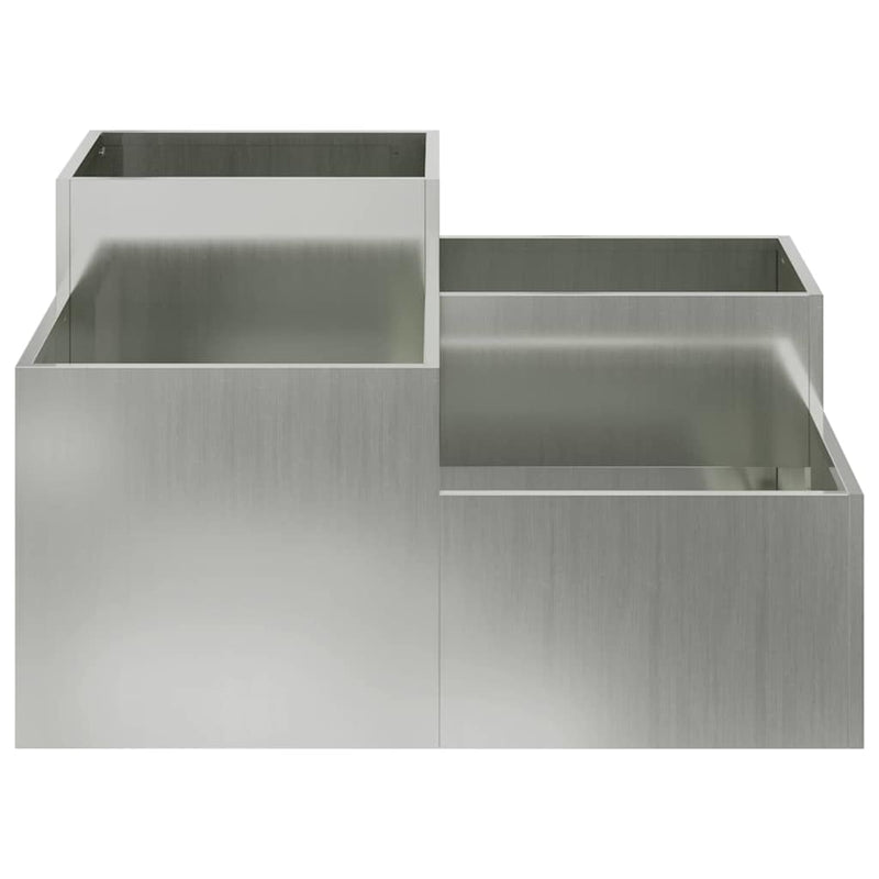 vidaXL Kerti cserép Ezüst 100 x 100 x 48 cm Horganyzott acél