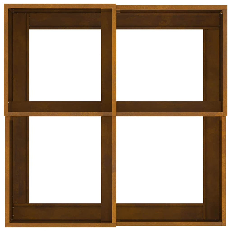 vidaXL Kerti cserép Rozsdás 100 x 100 x 48 cm időjárásálló acél