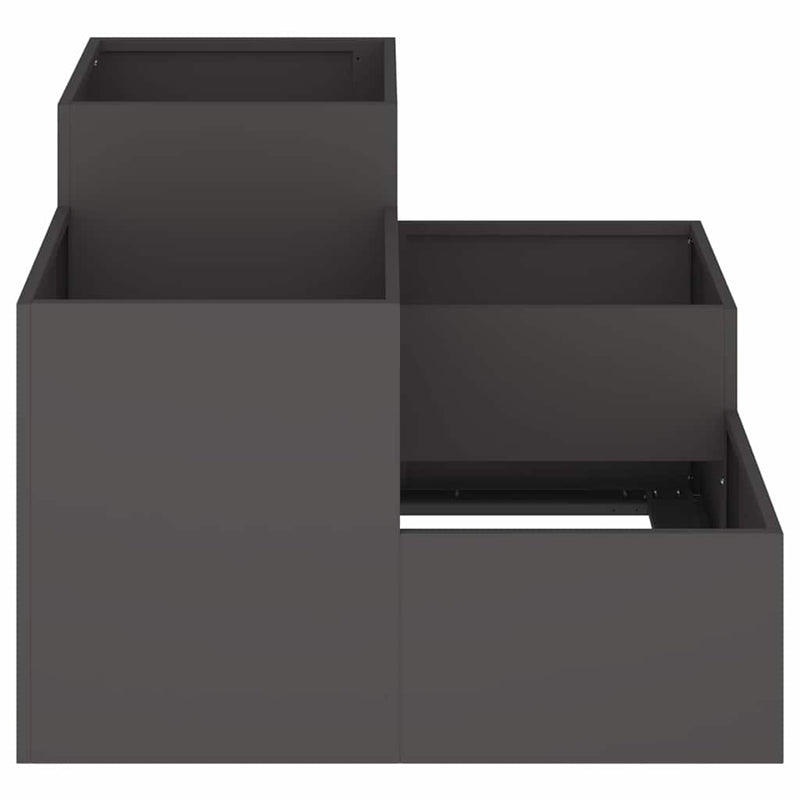 vidaXL Kerti cserép Fekete 80 x 80 x 60 cm Acél