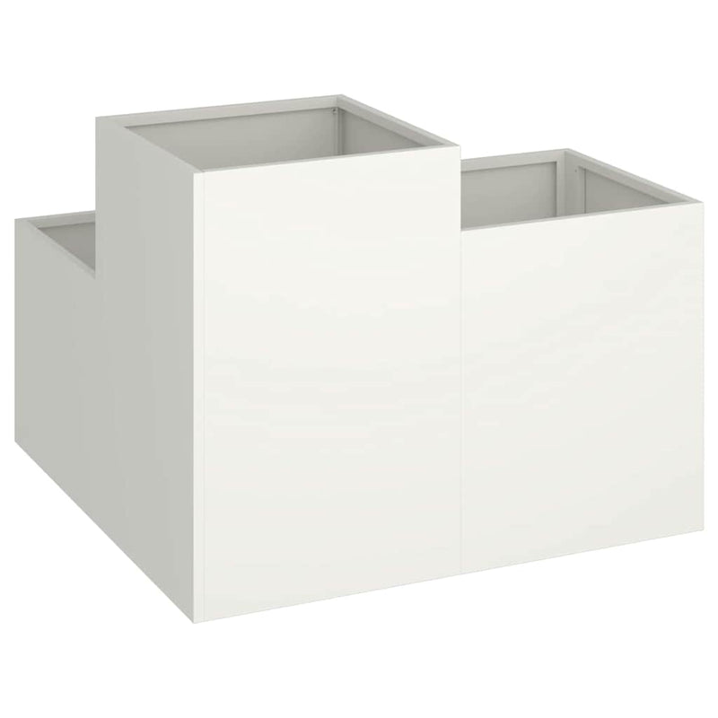 vidaXL Kerti cserép Fehér 80 x 80 x 60 cm Acél