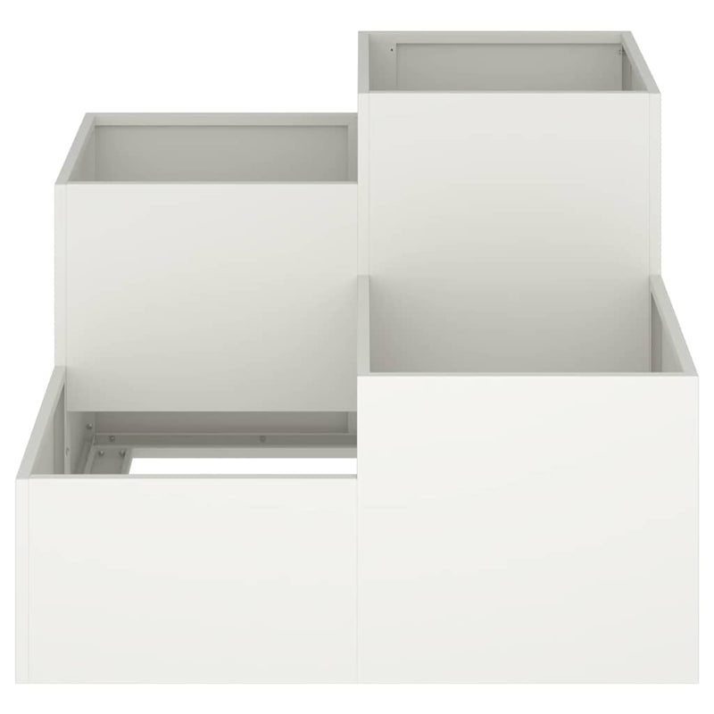 vidaXL Kerti cserép Fehér 80 x 80 x 60 cm Acél