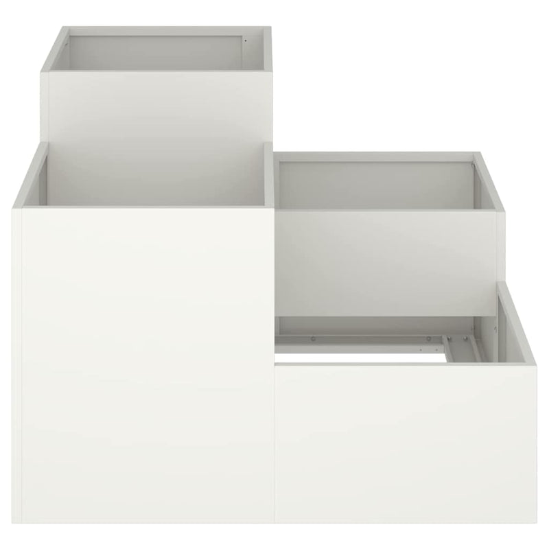 vidaXL Kerti cserép Fehér 80 x 80 x 60 cm Acél