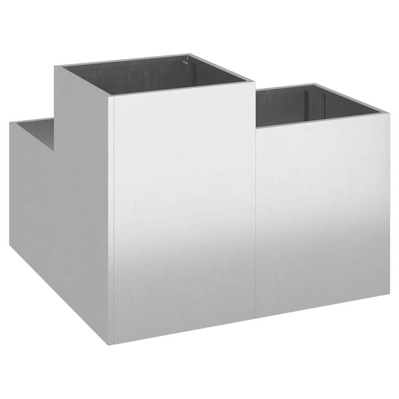 vidaXL Kerti cserép Ezüst 80 x 80 x 60 cm Rozsdamentes acél