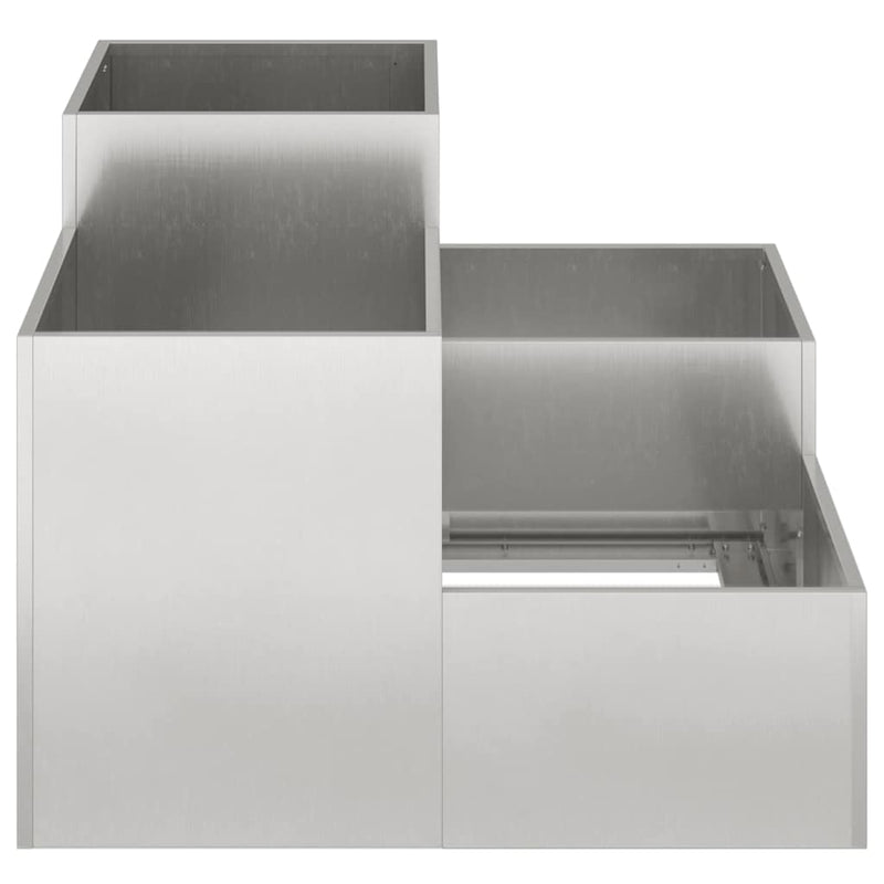 vidaXL Kerti cserép Ezüst 80 x 80 x 60 cm Rozsdamentes acél