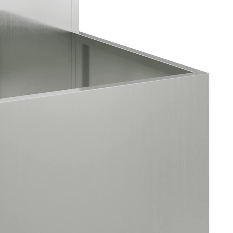 vidaXL Kerti cserép Ezüst 80 x 80 x 60 cm Horganyzott acél