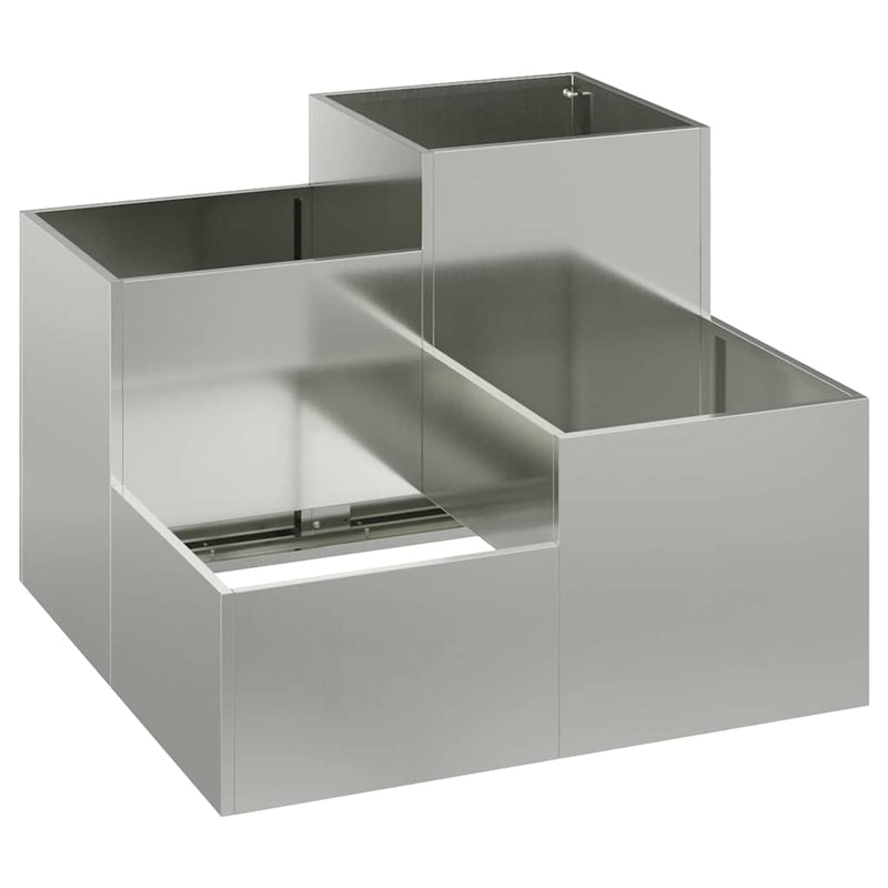 vidaXL Kerti cserép Ezüst 80 x 80 x 60 cm Horganyzott acél