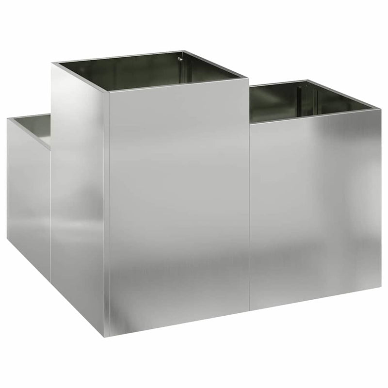 vidaXL Kerti cserép Ezüst 80 x 80 x 60 cm Horganyzott acél