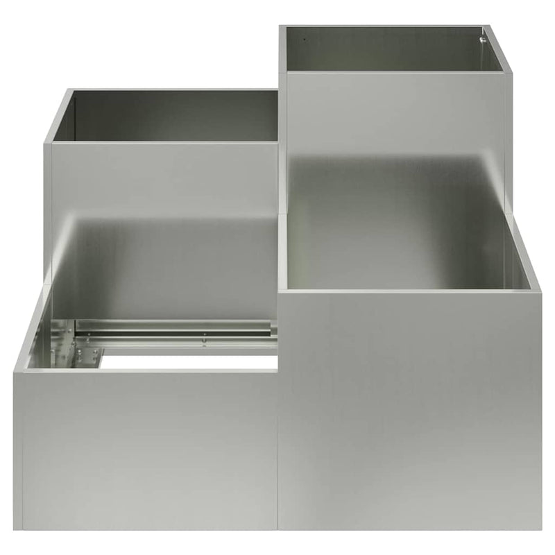 vidaXL Kerti cserép Ezüst 80 x 80 x 60 cm Horganyzott acél