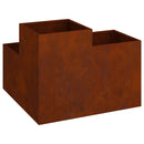 vidaXL Kerti cserép Rozsdás 80 x 80 x 60 cm Időjárásálló acél