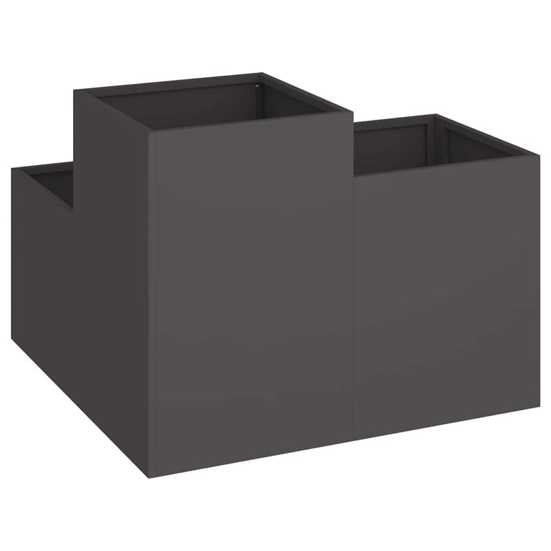 vidaXL Kerti cserép Fekete 100 x 100 x 60 cm Acél