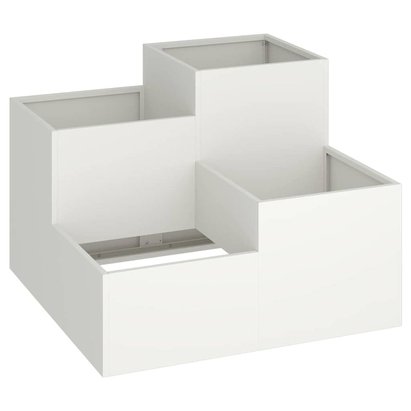 vidaXL Kerti cserép Fehér 100 x 100 x 60 cm Acél