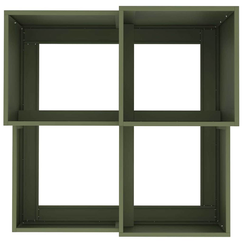 vidaXL Kerti cserép Oliva zöld 100 x 100 x 60 cm Acél