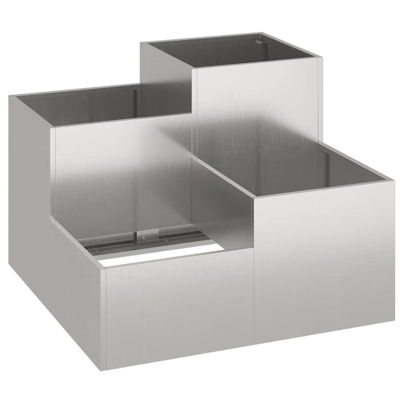 vidaXL Kerti cserép Ezüst 100 x 100 x 60 cm Rozsdamentes acél