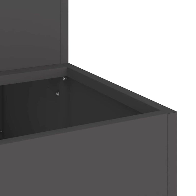 vidaXL Kerti cserép Fekete 100 x 60 x 45 cm Acél