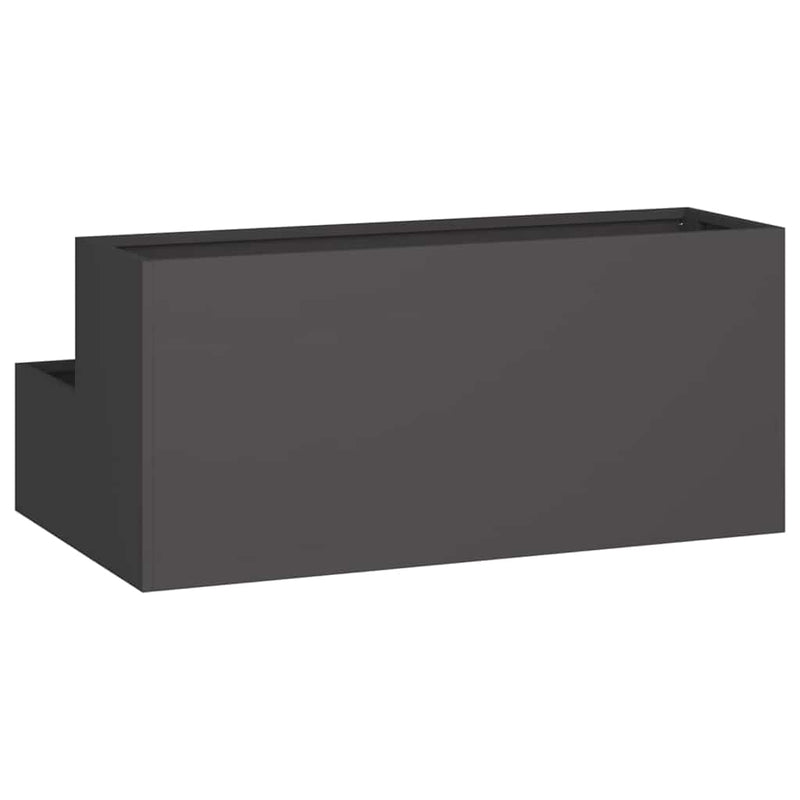 vidaXL Kerti cserép Fekete 100 x 60 x 45 cm Acél