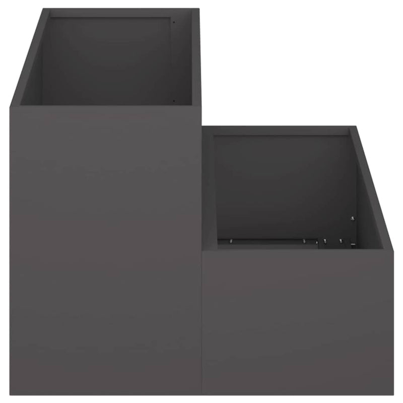 vidaXL Kerti cserép Fekete 100 x 60 x 45 cm Acél