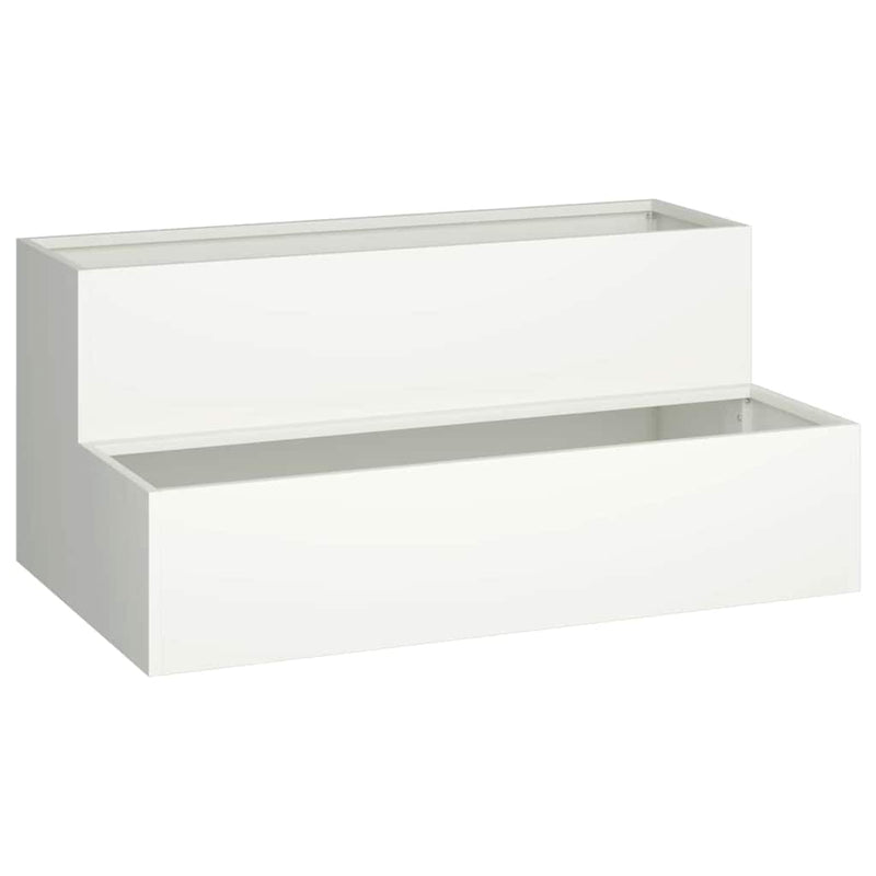vidaXL Kerti cserép Fehér 100 x 60 x 45 cm Acél