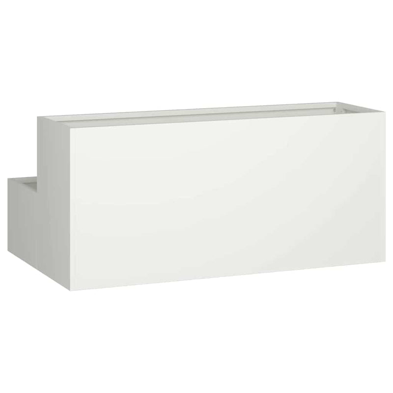vidaXL Kerti cserép Fehér 100 x 60 x 45 cm Acél