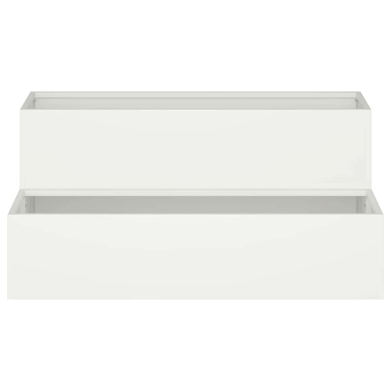 vidaXL Kerti cserép Fehér 100 x 60 x 45 cm Acél