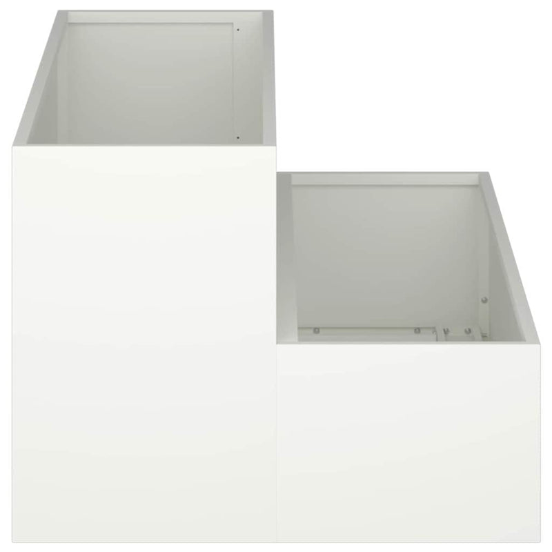vidaXL Kerti cserép Fehér 100 x 60 x 45 cm Acél