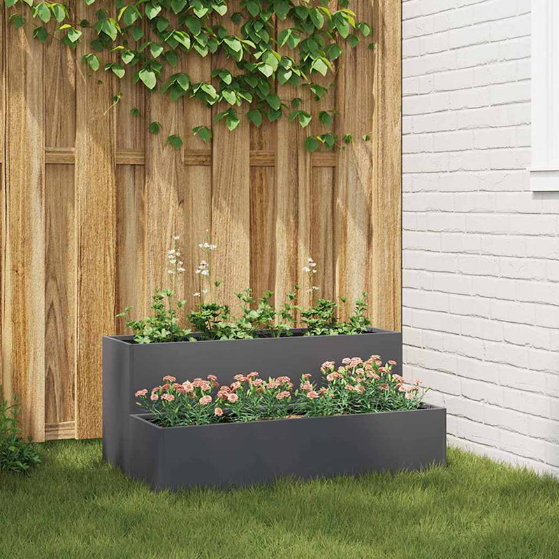 vidaXL Kerti cserép Antracit 100 x 60 x 45 cm Acél