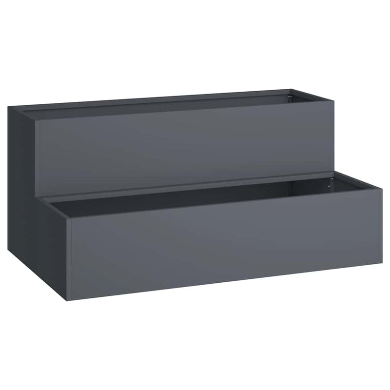 vidaXL Kerti cserép Antracit 100 x 60 x 45 cm Acél