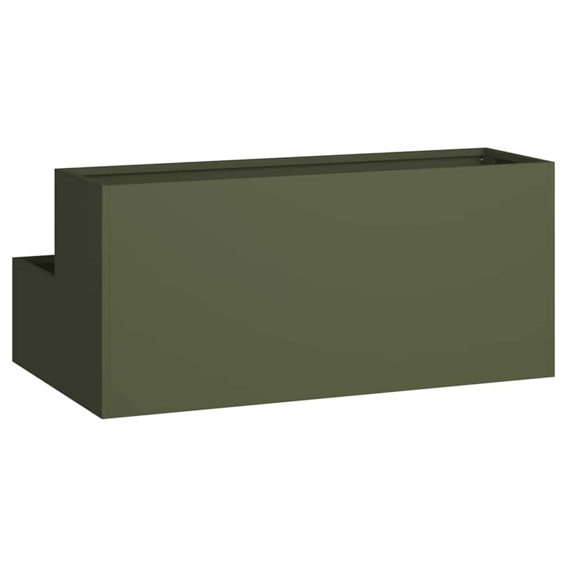 vidaXL Kerti cserép Oliva zöld 100 x 60 x 45 cm Acél