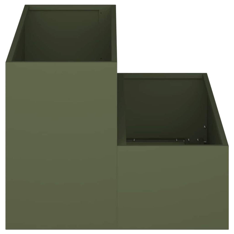 vidaXL Kerti cserép Oliva zöld 100 x 60 x 45 cm Acél