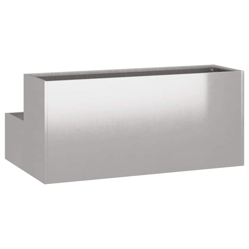 vidaXL Kerti cserép Ezüst 100 x 60 x 45 cm Rozsdamentes acél