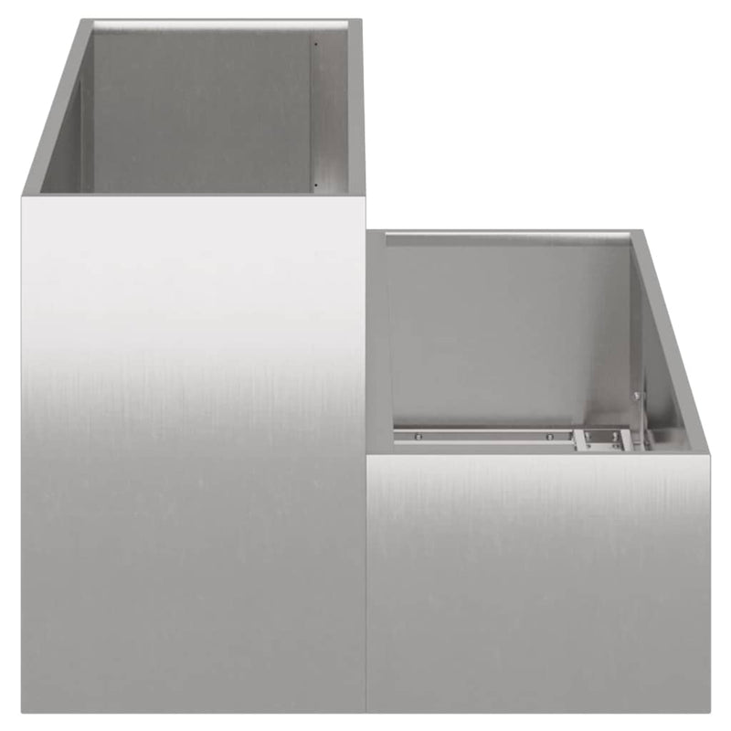vidaXL Kerti cserép Ezüst 100 x 60 x 45 cm Rozsdamentes acél