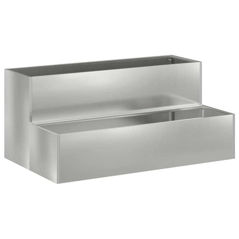 vidaXL Kerti cserép Ezüst 100 x 60 x 45 cm Horganyzott acél