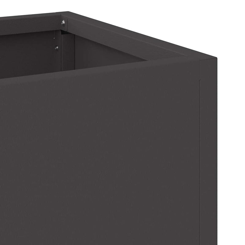 vidaXL Magas Kerti Cserép Fekete 100 x 26 x 82 cm Acél