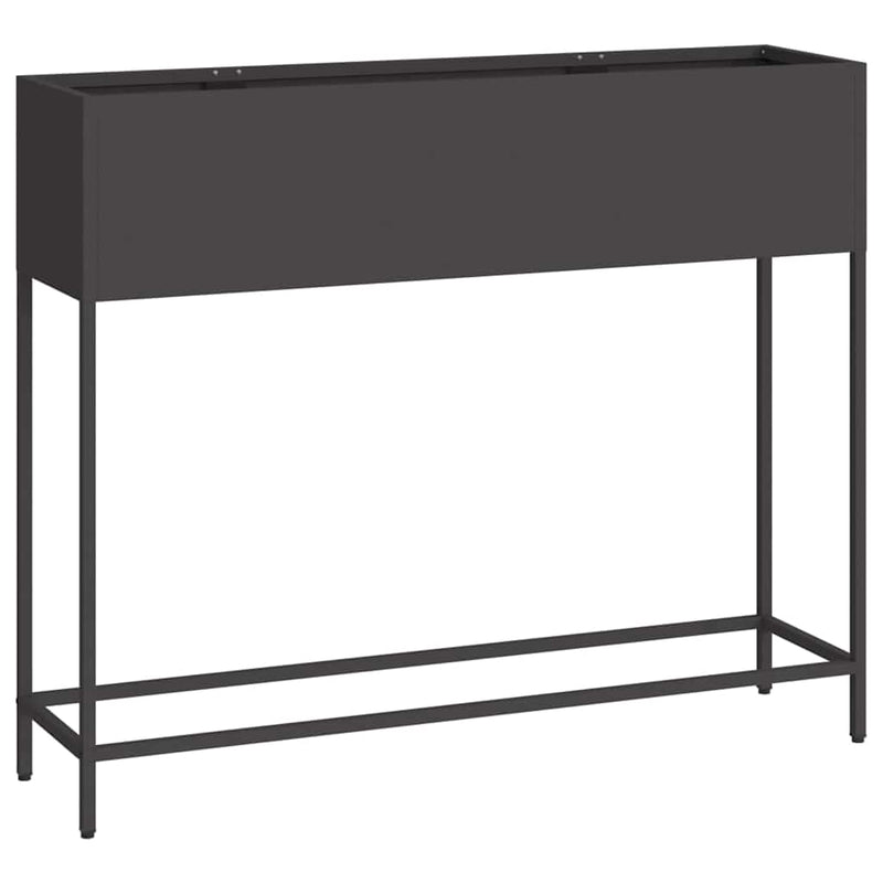 vidaXL Magas Kerti Cserép Fekete 100 x 26 x 82 cm Acél