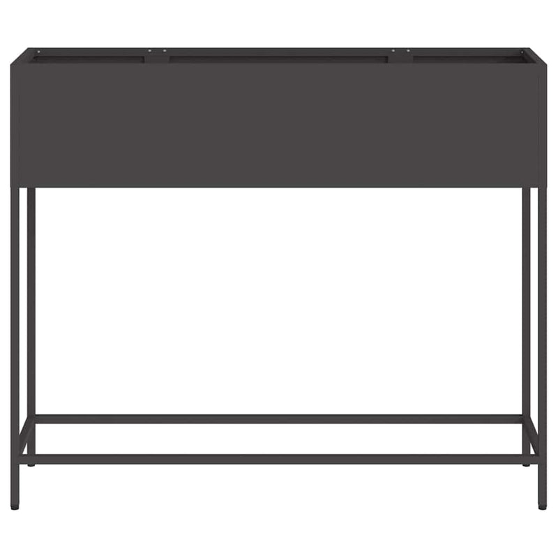 vidaXL Magas Kerti Cserép Fekete 100 x 26 x 82 cm Acél