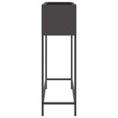 vidaXL Magas Kerti Cserép Fekete 100 x 26 x 82 cm Acél