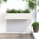 vidaXL Magas Kerti Cserép Fehér 100 x 26 x 82 cm Acél