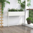 vidaXL Magas Kerti Cserép Fehér 100 x 26 x 82 cm Acél