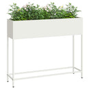 vidaXL Magas Kerti Cserép Fehér 100 x 26 x 82 cm Acél