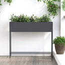 vidaXL Magas Kerti Cserép Antracit 100 x 26 x 82 cm Acél