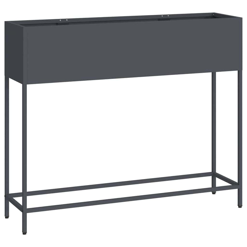 vidaXL Magas Kerti Cserép Antracit 100 x 26 x 82 cm Acél