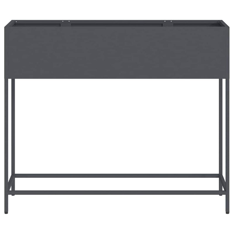 vidaXL Magas Kerti Cserép Antracit 100 x 26 x 82 cm Acél