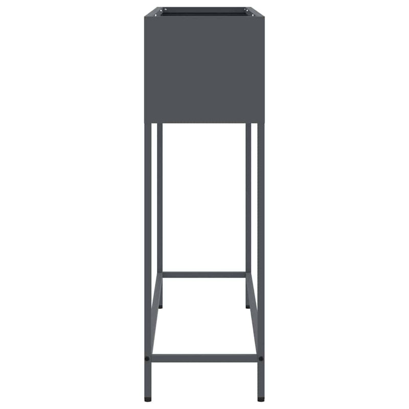 vidaXL Magas Kerti Cserép Antracit 100 x 26 x 82 cm Acél