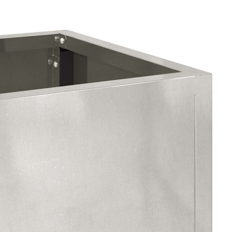 vidaXL Magas Kerti Cserép Ezüst 100 x 26 x 82 cm Rozsdamentes acél